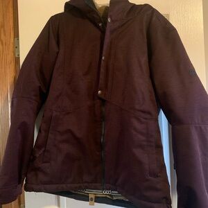 Ladies  Burgundy waterproof coat xl fits more to a L